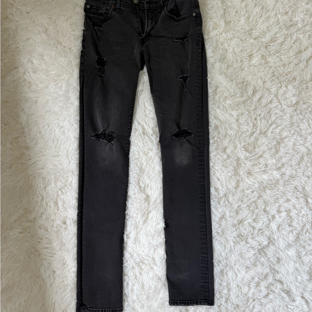 American Eagle Outfitters Ripped Black Skinny Jeans